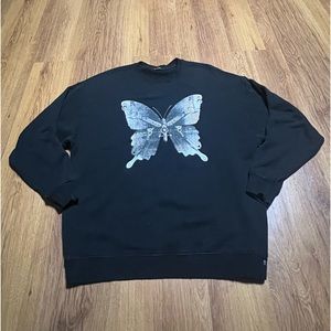 🔥 Pre-Loved Oversized crewneck R 13 butterfly graphic sweatshirt size Small